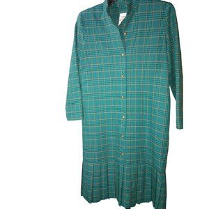 Petites by Willi maxi pleaded full button down dress women's